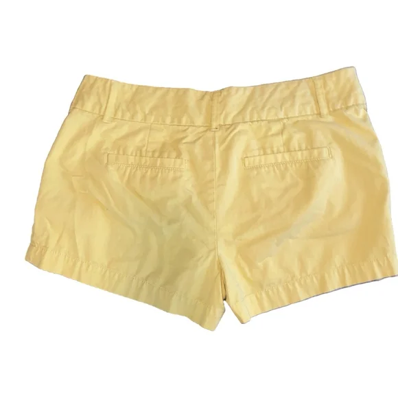 Women's Ann Taylor LOFT Yellow Riviera Shorts 100% Cotton Size 4 - Picture 2 of 5